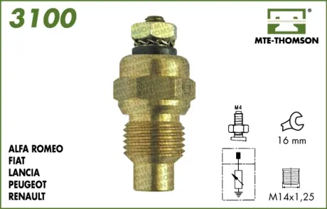 Coolant temperature sensor. Датчик температуры охлаждающей жидкости MTE-THOMSON 3100
