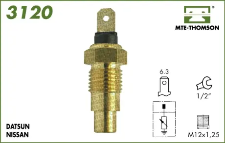 Coolant temperature sensor. Датчик температуры охлаждающей жидкости MTE-THOMSON 3120
