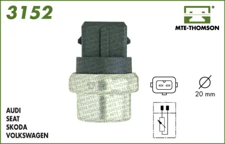 Coolant temperature sensor. Датчик температуры охлаждающей жидкости MTE-THOMSON 3152