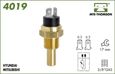 Coolant temperature sensor. Датчик температуры охлаждающей жидкости MTE-THOMSON 4019