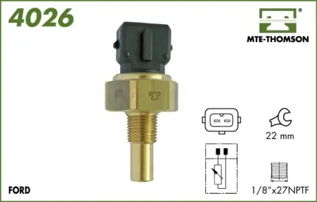 Coolant temperature sensor. Датчик температуры охлаждающей жидкости MTE-THOMSON 4026
