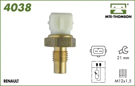 Coolant temperature sensor. Датчик температуры охлаждающей жидкости MTE-THOMSON 4038