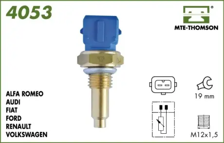 Coolant temperature sensor. Датчик температуры охлаждающей жидкости MTE-THOMSON 4053