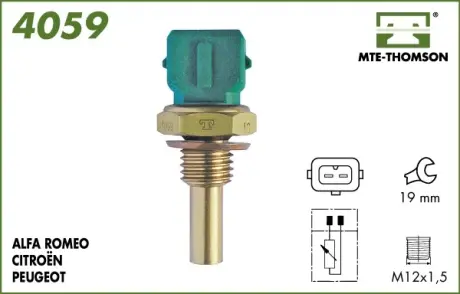Coolant temperature sensor. Датчик температуры охлаждающей жидкости MTE-THOMSON 4059