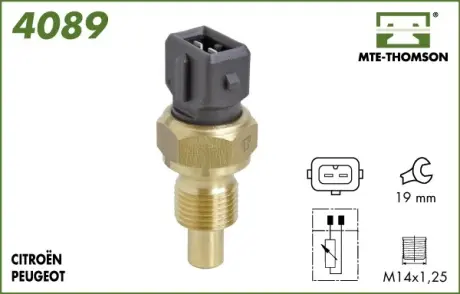 Coolant temperature sensor. Датчик температуры охлаждающей жидкости MTE-THOMSON 4089