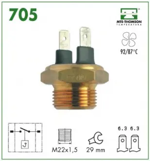 Radiator fan temperature switch. Датчик температуры вентилятора охлаждающей жидкости MTE-THOMSON 705