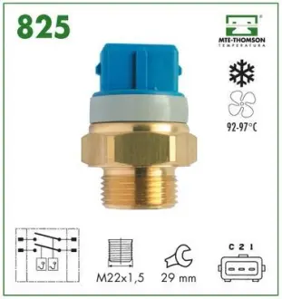 Radiator fan temperature switch. Датчик температуры вентилятора охлаждающей жидкости MTE-THOMSON 825
