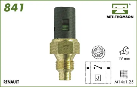 Coolant warning lamp temperature switch. Датчик сигнальной лампы охлаждающей жидкости MTE-THOMSON 841