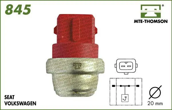 Coolant warning lamp temperature switch. Датчик сигнальной лампы охлаждающей жидкости MTE-THOMSON 845 (фото 1)