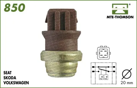 Coolant warning lamp temperature switch. Датчик сигнальной лампы охлаждающей жидкости MTE-THOMSON 850