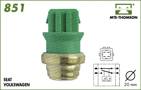 Coolant warning lamp temperature switch. Датчик сигнальной лампы охлаждающей жидкости MTE-THOMSON 851
