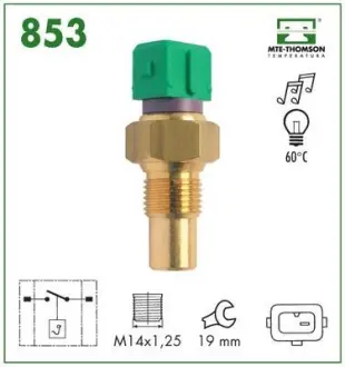 Coolant warning lamp temperature switch. Датчик сигнальной лампы охлаждающей жидкости MTE-THOMSON 853