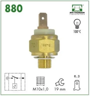 Coolant warning lamp temperature switch. Датчик сигнальной лампы охлаждающей жидкости MTE-THOMSON 880