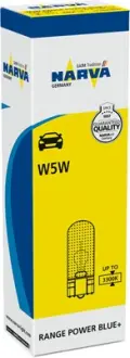 Автолампа W5W 12V 5W W2.1x9.5d Range Power Blue+ (без цоколя) NARVA 171893000