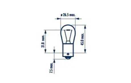Лампа автомобільна 24V 15W BA15S NARVA 17421