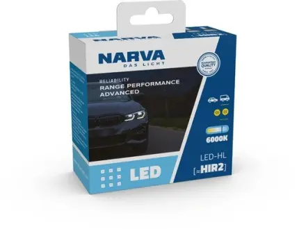 Автолампа HIR2 12/24V 19W PX22d Performance Advance LED 6000K 1700lm (к-кт 2шт) NARVA 181868100