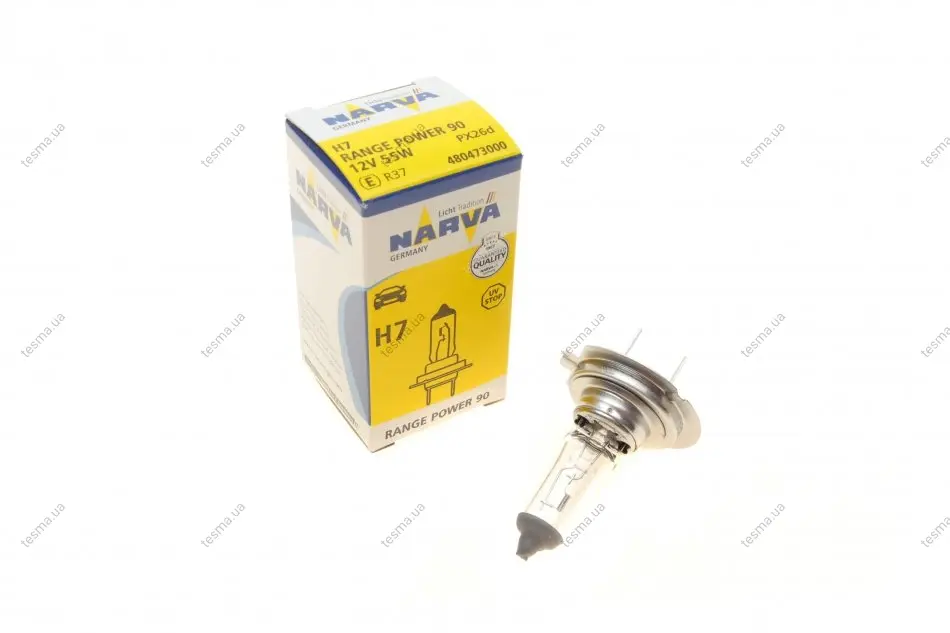 автолампа H7 12V 55W PX26d range power 90 NARVA 480473000 - фото 1