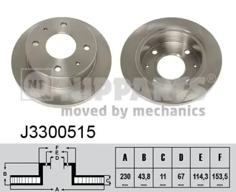 Тормозной диск NIPPARTS J3300515 (фото 1)