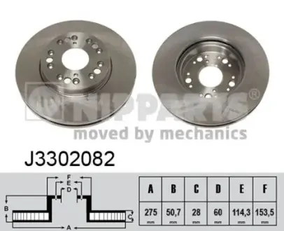 Тормозной диск NIPPARTS J3302082
