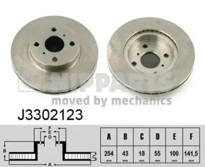 Диск гальмівний NIPPARTS J3302123