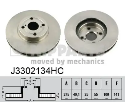 Тормозной диск NIPPARTS J3302134HC