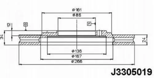 Тормозной диск NIPPARTS J3305019 (фото 1)