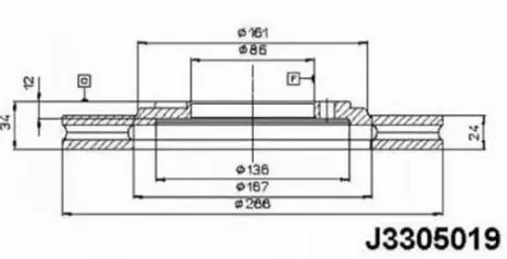 Тормозной диск NIPPARTS J3305019
