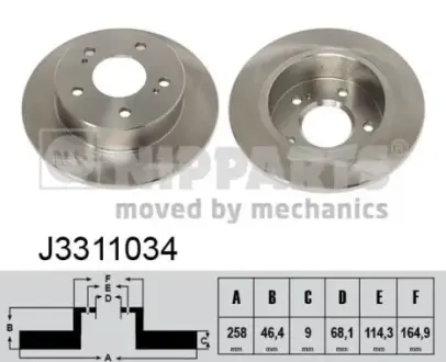 Тормозной диск NIPPARTS J3311034