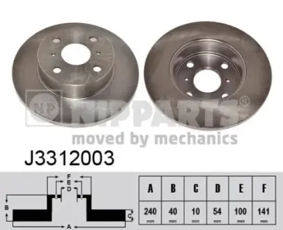 Тормозной диск NIPPARTS J3312003