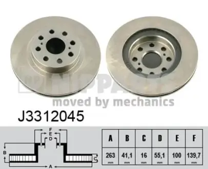Тормозной диск NIPPARTS J3312045