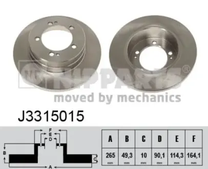 Тормозной диск NIPPARTS J3315015