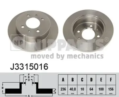 Тормозной диск NIPPARTS J3315016