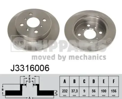 Тормозной диск NIPPARTS J3316006