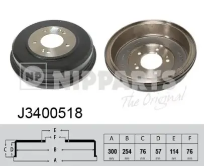 Тормозной барабан NIPPARTS J3400518