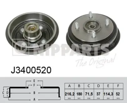 Тормозной барабан NIPPARTS J3400520