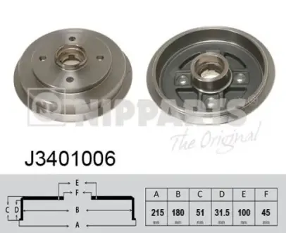 Тормозной барабан NIPPARTS J3401006