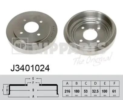 Тормозной барабан NIPPARTS J3401024