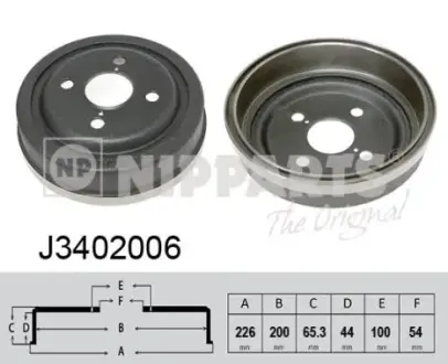 Тормозной барабан NIPPARTS J3402006