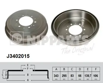Тормозной барабан NIPPARTS J3402015