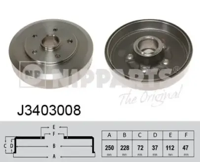 Тормозной барабан NIPPARTS J3403008