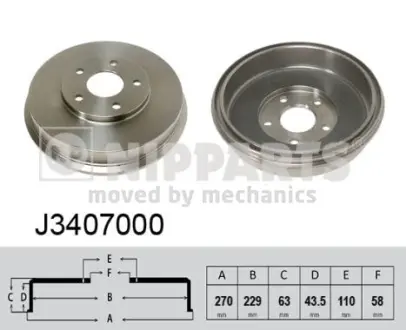 Тормозной барабан NIPPARTS J3407000