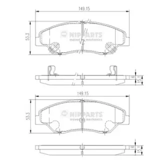 Комплект тормозных колодок, дисковый тормоз NIPPARTS J3600309
