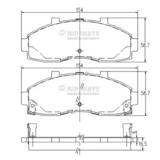 Комплект тормозных колодок, дисковый тормоз NIPPARTS J3600313