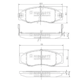 Комплект тормозных колодок, дисковый тормоз NIPPARTS J3601033