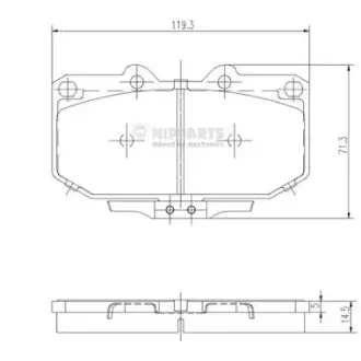 Комплект тормозных колодок, дисковый тормоз NIPPARTS J3601058