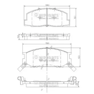 Комплект тормозных колодок, дисковый тормоз NIPPARTS J3602042
