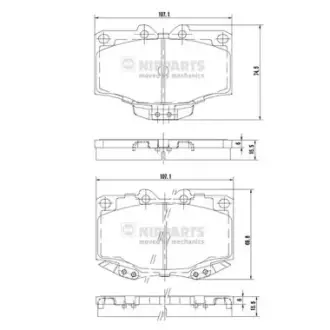 Комплект тормозных колодок, дисковый тормоз NIPPARTS J3602056