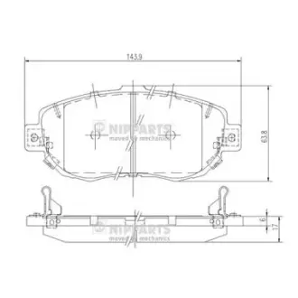 Комплект тормозных колодок, дисковый тормоз NIPPARTS J3602072
