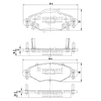 Комплект тормозных колодок, дисковый тормоз NIPPARTS J3602113