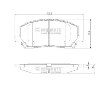 Комплект тормозных колодок, дисковый тормоз NIPPARTS J3602118